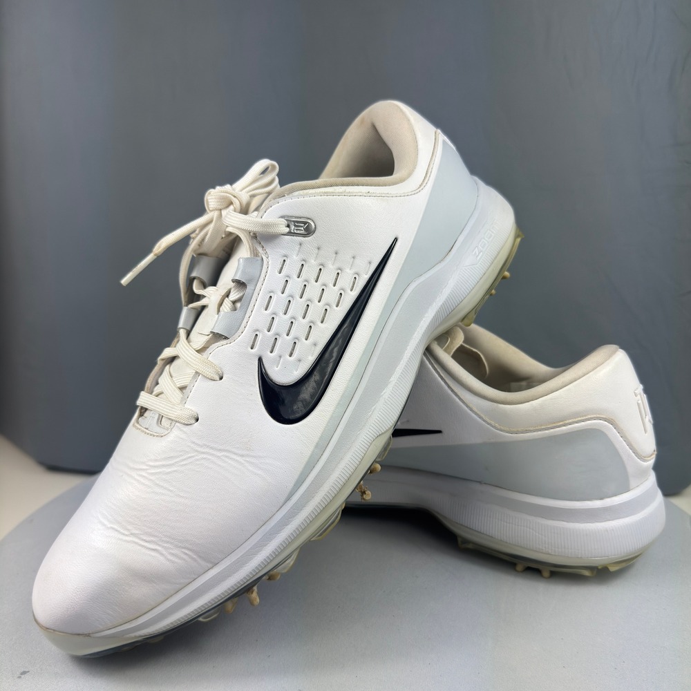 Nike Tiger Woods Air Zoom Golf Shoes Men 11 White Black Spiked Low Top